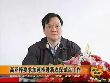 高亞梓要求加速推進(jìn)新農(nóng)保試點(diǎn)工作