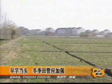 早字當(dāng)頭 冬季田管應(yīng)加強(qiáng)